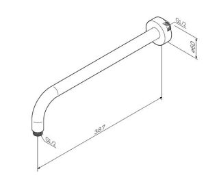 Кронштейн для верхнего душа Am.pm F0500701 390 мм